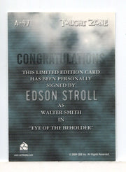 Twilight Zone 4 Science and Superstition Edson Stroll Autograph Card A-97 - TvMovieCards.com