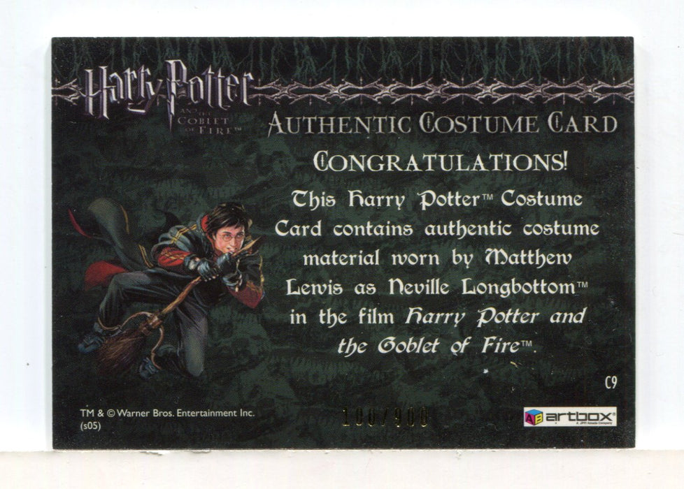 Harry Potter Goblet Fire Neville's Pajamas Costume Card HP C9 #100/900