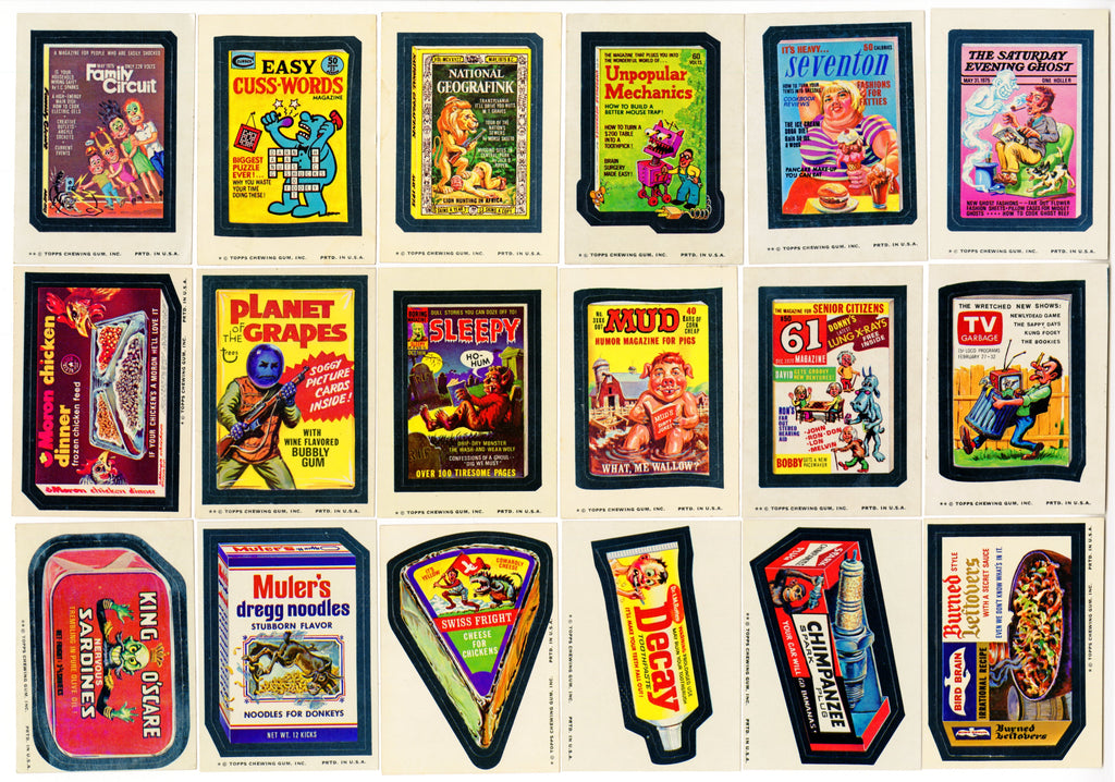 1974 Wacky Packages Stickers Series 11 Tan Back Complete Card Set