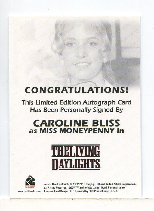 James Bond Archives Final Edition 2017 Caroline Bliss Autograph Card