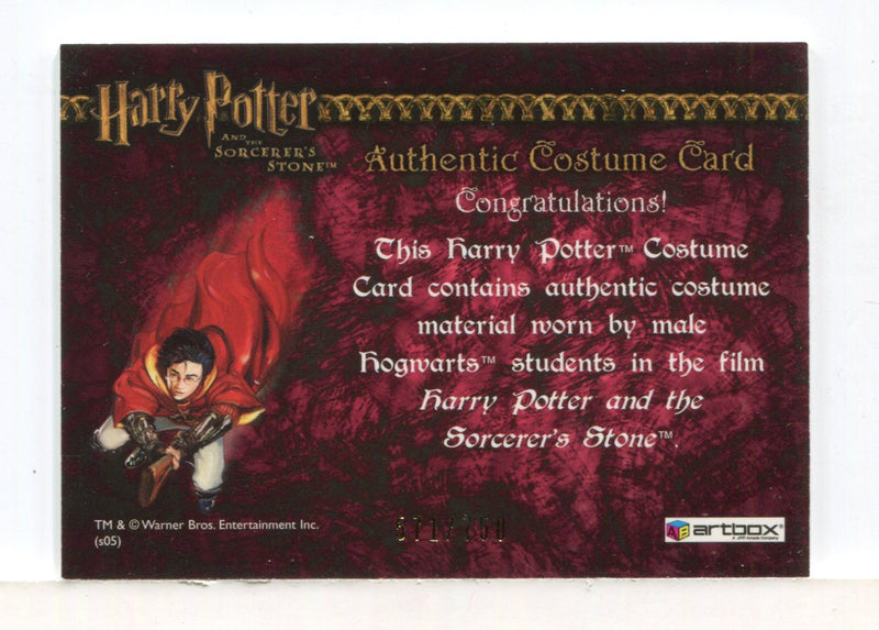 Harry Potter Sorcerer's Stone Male Hogwarts Students Costume Card HP #571/750 - TvMovieCards.com