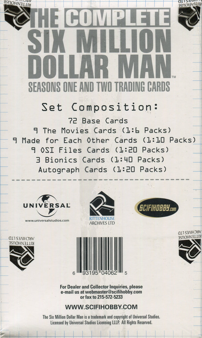 Six Million Dollar Man Complete Seasons One and Two Archive Card Box - TvMovieCards.com