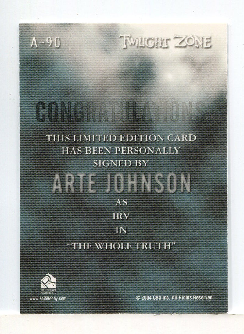 Twilight Zone 4 Science and Superstition Arte Johnson Autograph Card A-90 - TvMovieCards.com