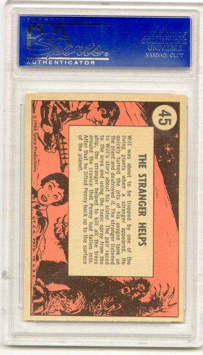 1966 Lost in Space TV Show #45 The Stranger Helps Trading Card PSA 8 NM Topps