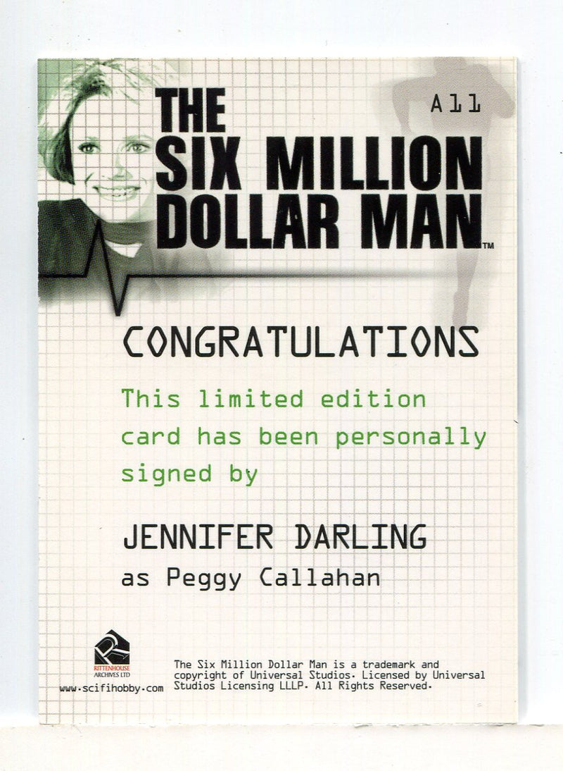Six Million Dollar Man 1 & 2 Jennifer Darling Peggy Callahan Autograph Card A11 - TvMovieCards.com