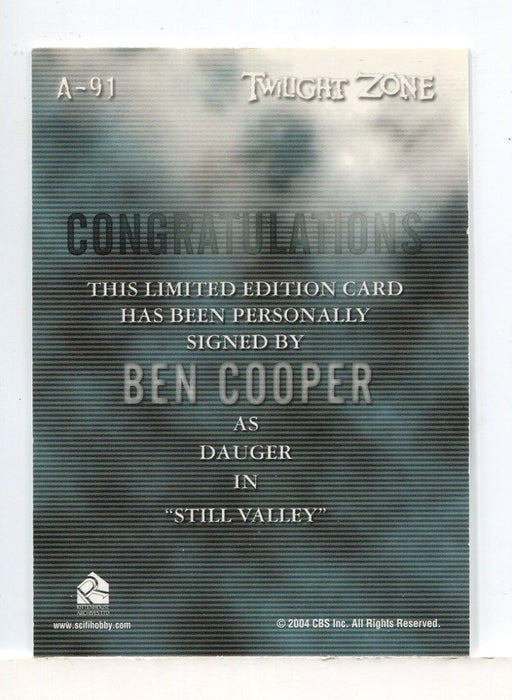 Twilight Zone 4 Science and Superstition Ben Cooper Autograph Card A-91 A91