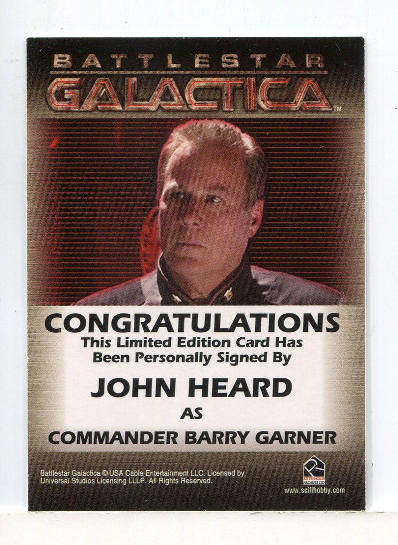 Battlestar Galactica Season Two John Heard Autograph Card - TvMovieCards.com