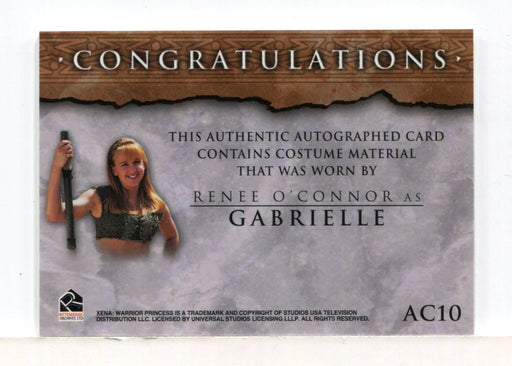 Xena The Quotable Xena Renee O'Connor Incentive Autograph Costume Card AC10 - TvMovieCards.com