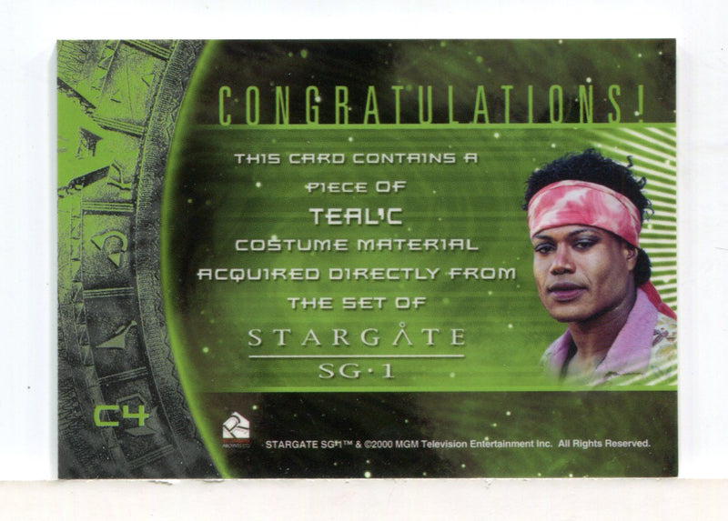 Stargate SG-1 Premiere Edition Teal'c Case Topper Costume Card C4 Variant - TvMovieCards.com