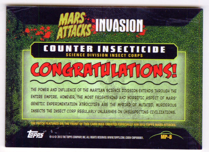 2013 Mars Attacks Invasion Patch Relic Trading Card MP-8 Topps - TvMovieCards.com