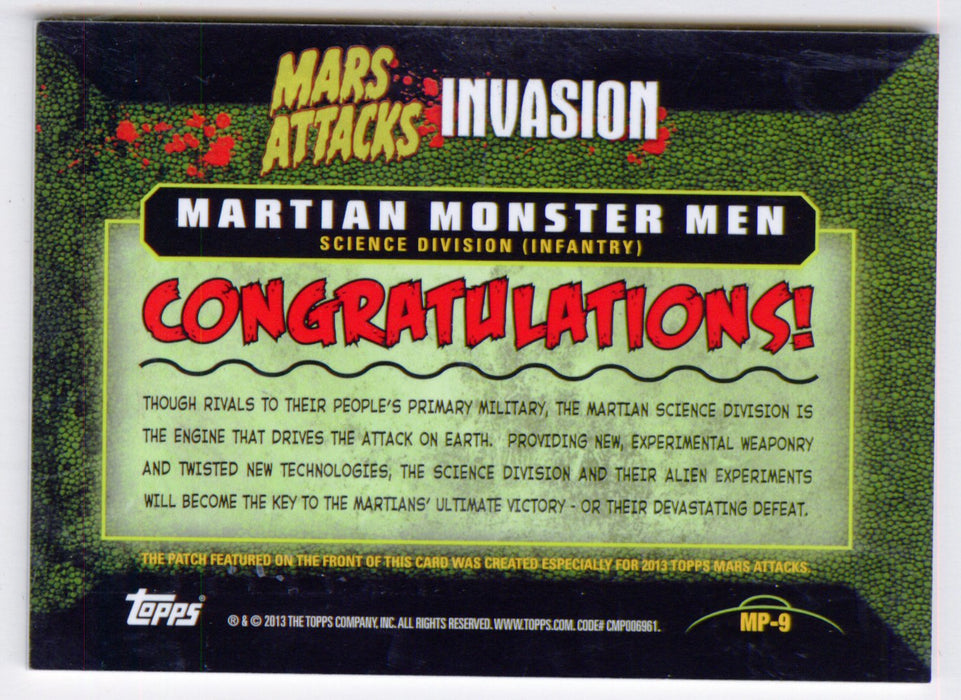 2013 Mars Attacks Invasion Patch Relic Trading Card MP-9 Topps