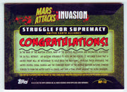 2013 Mars Attacks Invasion Patch Relic Trading Card MP-12 Topps - TvMovieCards.com