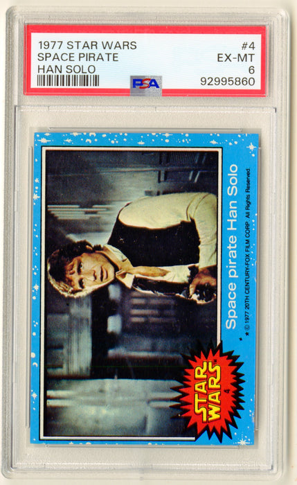 1977 Star Wars Space Pirate Han Solo #4 Trading Card PSA 6 EX-MT