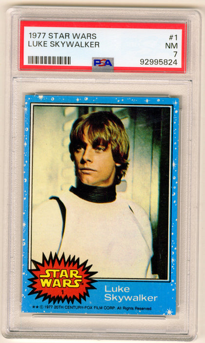 1977 Star Wars Luke Skywalker #1 Trading Card PSA 7 NM Rookie