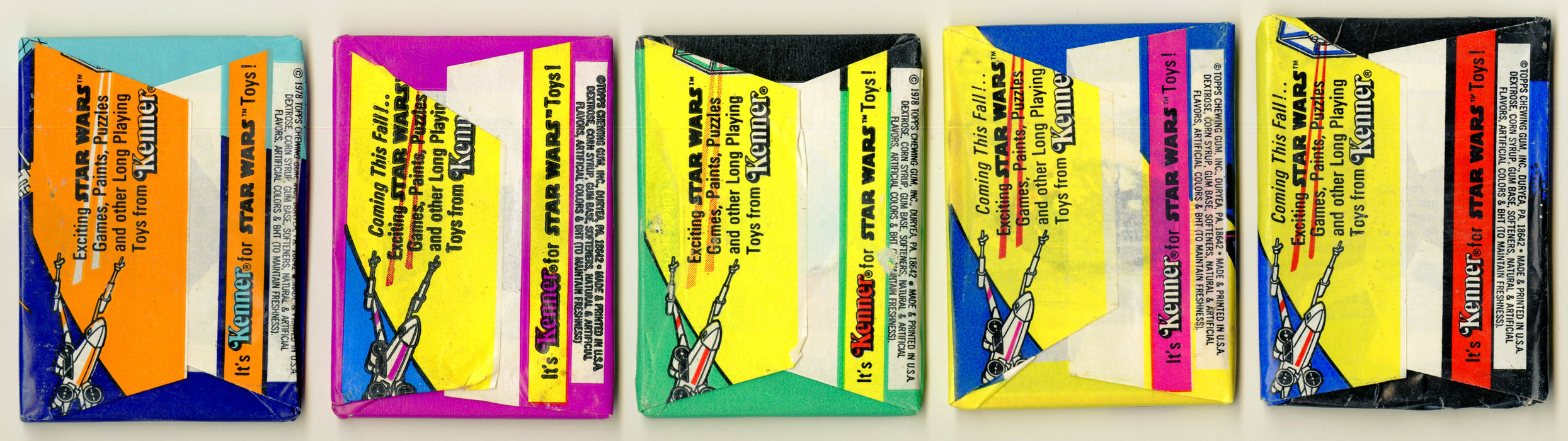 1977 Star Wars Series 1 2 3 4 5 Unopened Trading Card Wax Pack Lot of 5 Topps