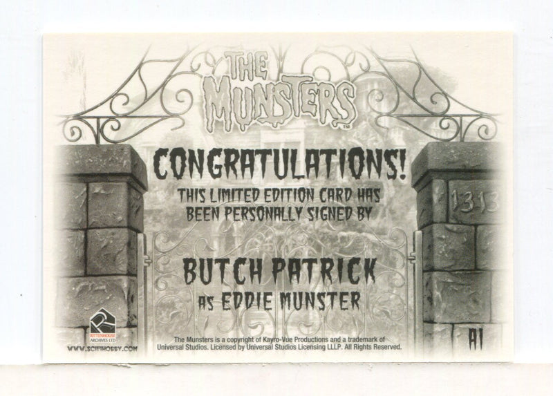 Munsters (2005) Butch Patrick as Eddie Munster Autograph Card A1 - TvMovieCards.com