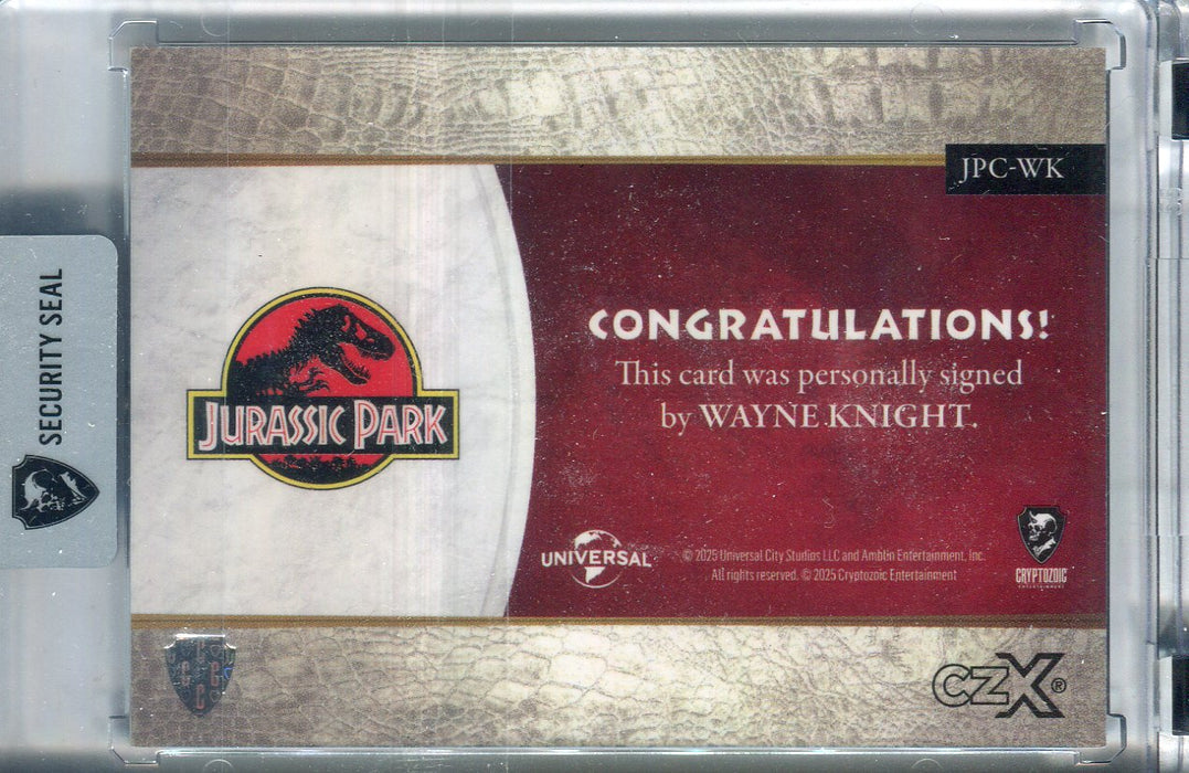 2025 SDCC Cryptozoic CZX Jurassic Park Preview Box Wayne Knight Autograph Card