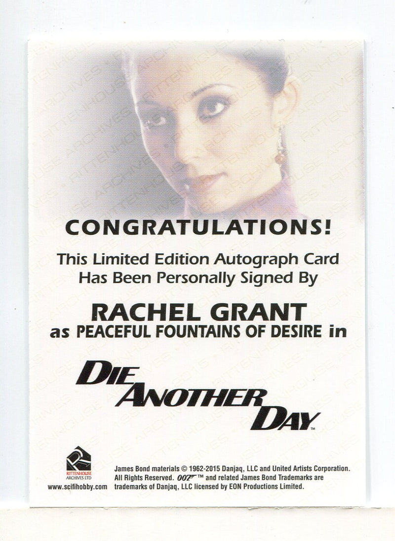 James Bond Archives 2015 Edition Rachel Grant Autograph Card - TvMovieCards.com