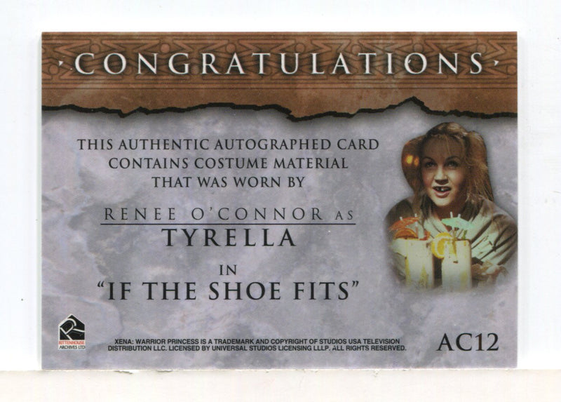 Xena Dangerous Liaisons Renee O'Connor Autograph Costume Card AC12 - TvMovieCards.com