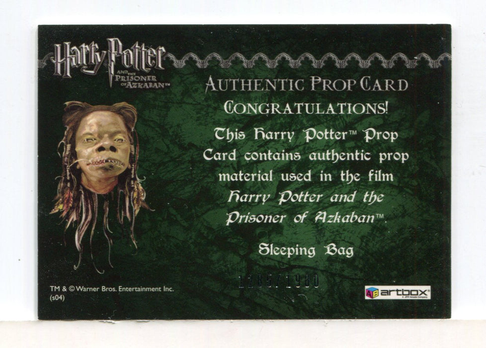 Harry Potter Prisoner Azkaban Update Sleeping Bag Prop Card HP #1285/1980