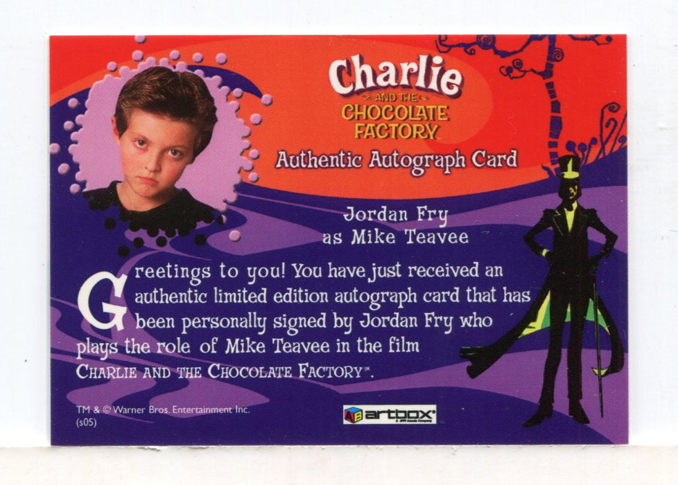 Charlie & Chocolate Factory Jordan Fry as Mike Teavee Autograph Card