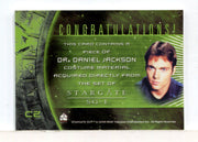 Stargate SG-1 Premiere Edition Dr. Daniel Jackson Costume Card C2 - TvMovieCards.com