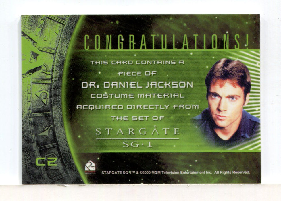 Stargate SG-1 Premiere Edition Dr. Daniel Jackson Costume Card C2