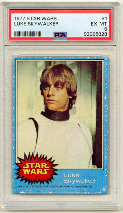 1977 Star Wars Luke Skywalker #1 Trading Card PSA 6 EX-MT Rookie