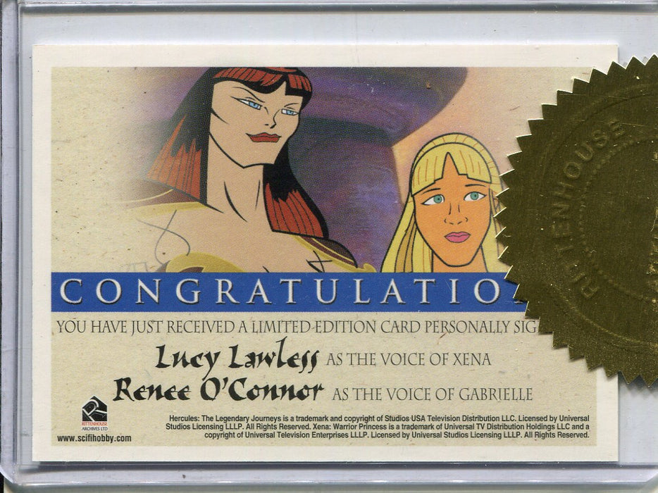 Xena & Hercules Animated Adventures Lawless O'Connor Double Autograph Card