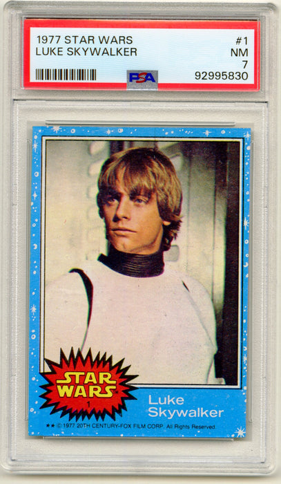 1977 Star Wars Luke Skywalker #1 Trading Card PSA 7 NM Rookie