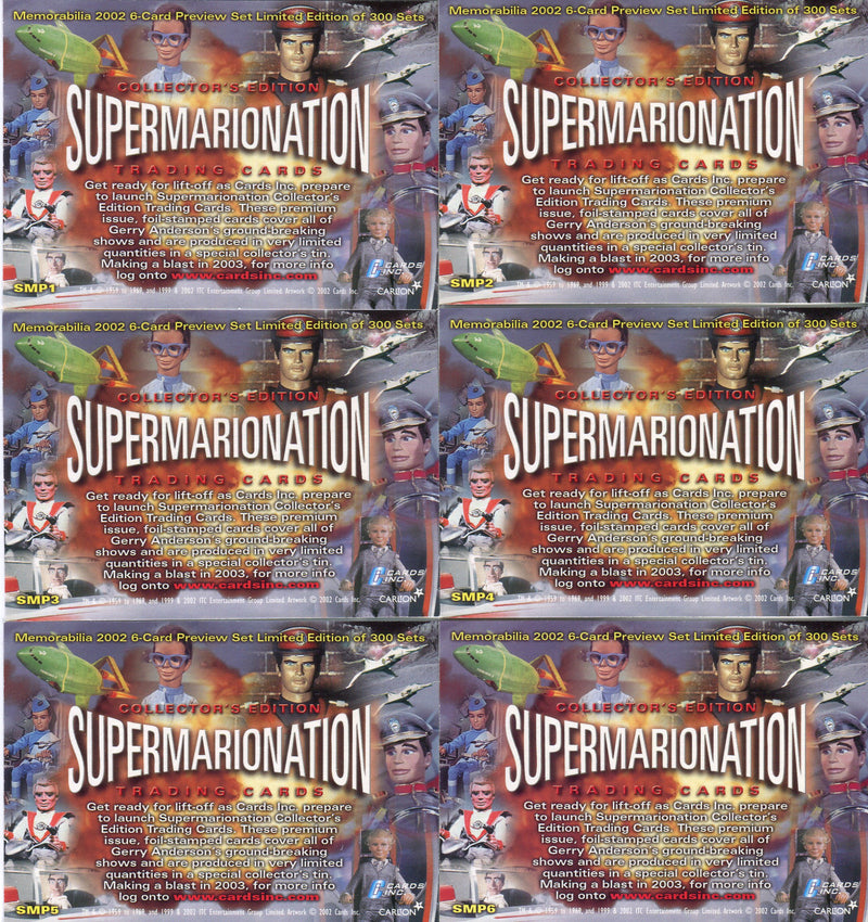 Supermarionation Preview Card Set SMP1 thru SMP6 Cards Inc. 2002 - TvMovieCards.com
