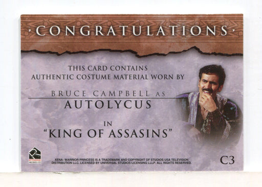 Xena Beauty and Brawn Bruce Campbell as Autolycus Costume Card C3 Gold - TvMovieCards.com