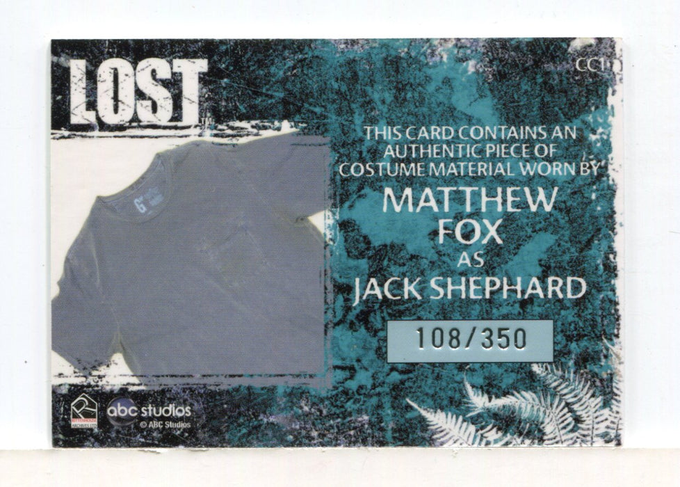 Lost Relics Matthew Fox as Jack Shephard Relic Costume Card CC1 #108/350