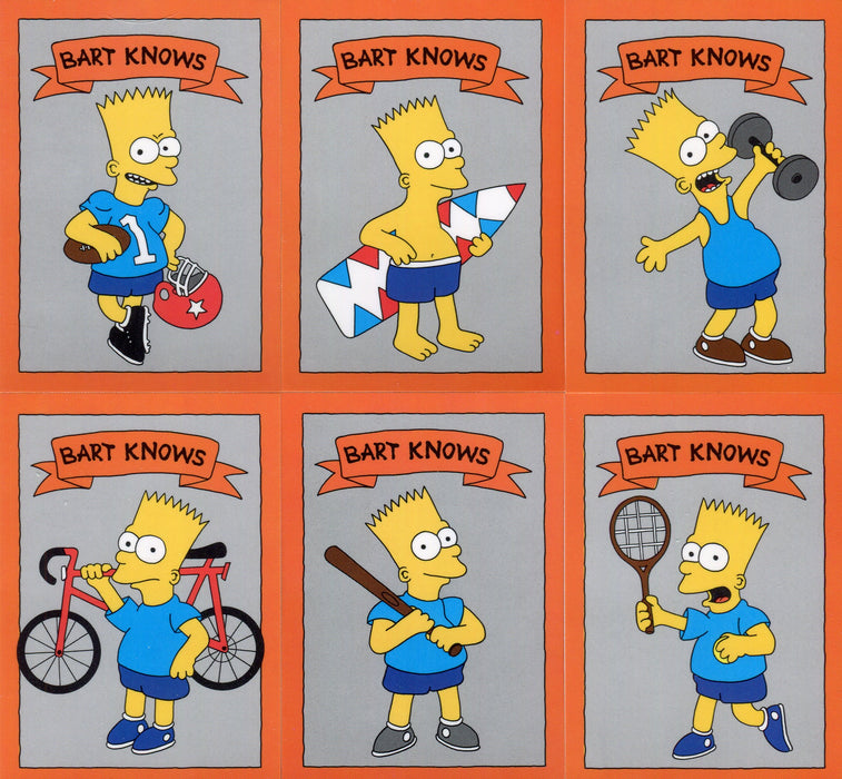Simpsons Bart Knows Sports Trading Card Set 10 Cards 1990