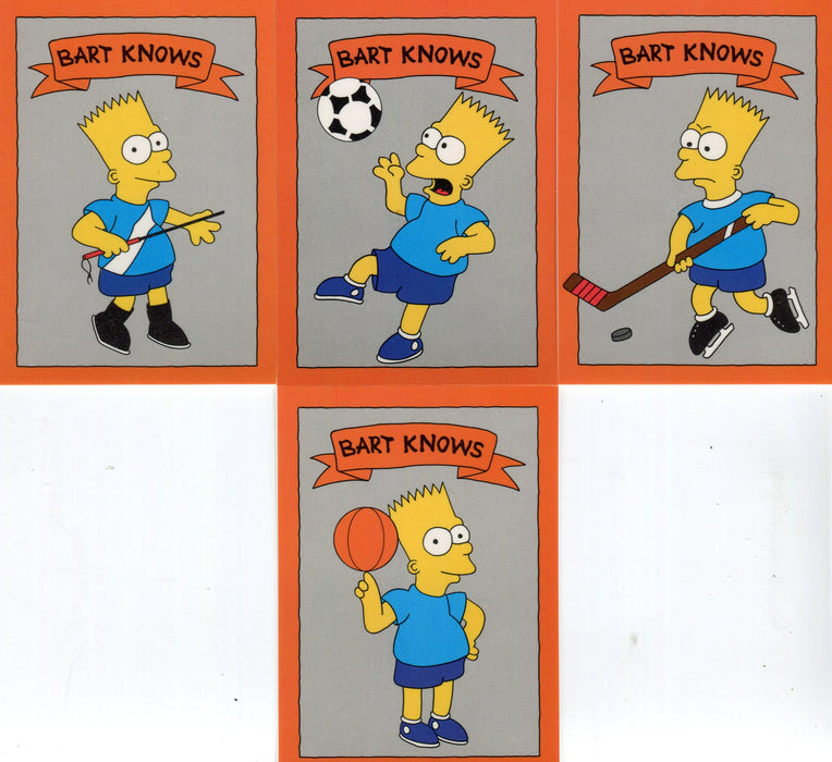 Simpsons Bart Knows Sports Trading Card Set 10 Cards 1990