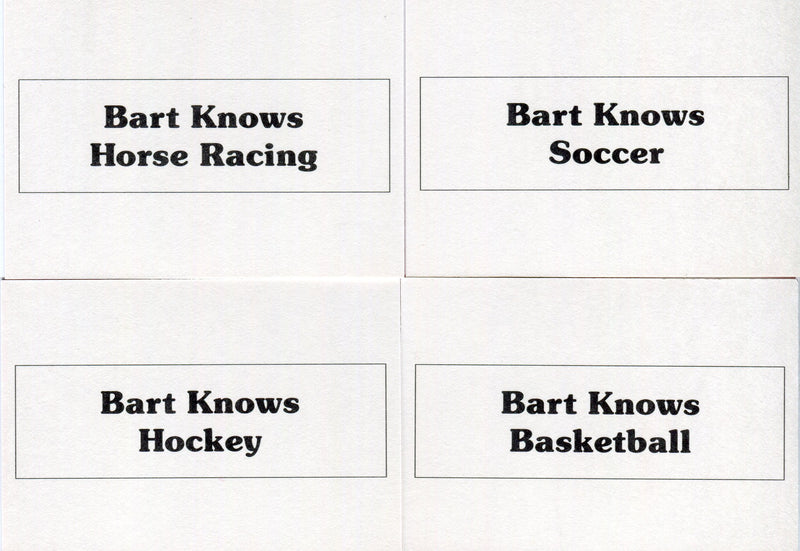 Simpsons Bart Knows Sports Trading Card Set 10 Cards 1990 - TvMovieCards.com