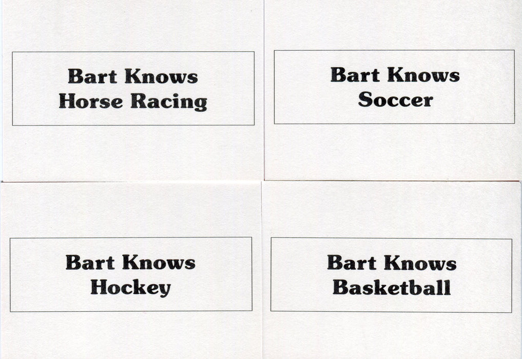 Simpsons Bart Knows Sports Trading Card Set 10 Cards 1990