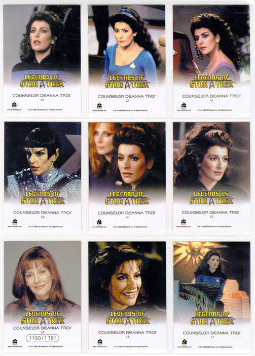 Legends Of Star Trek Series 9 Counselor Deanna Troi Chase Card Set L1-L9
