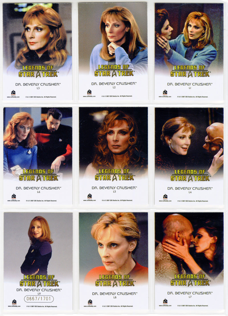 Legends Of Star Trek Series 10 Dr. Beverly Crusher Chase Card Set L1-L9 - TvMovieCards.com
