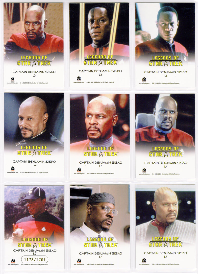 Legends Of Star Trek Series 16: Captain Benjamin Sisko Chase Card Set L1-L9 - TvMovieCards.com