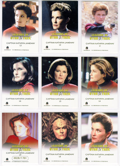 Legends Of Star Trek Series 17: Captain Kathryn Janeway Chase Card Set L1-L9