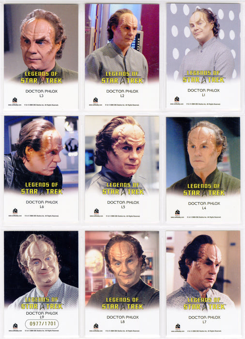 Legends Of Star Trek Series 24: Doctor Phlox Chase Card Set L1-L9