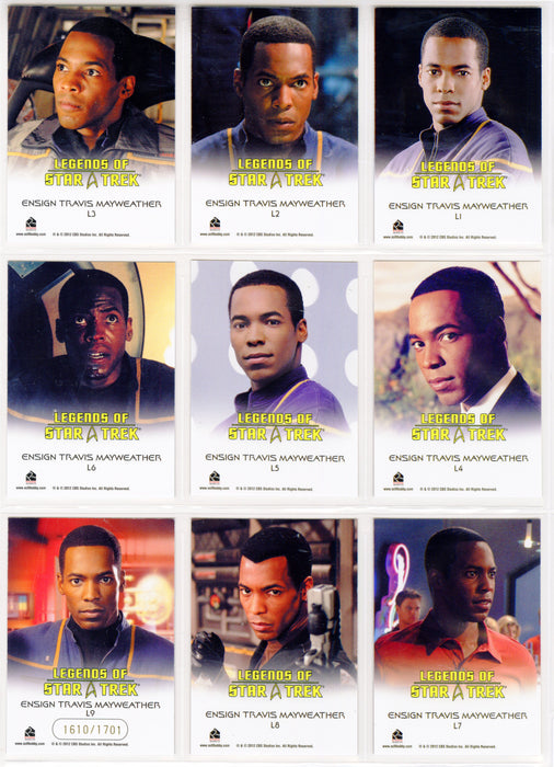 Legends Of Star Trek Series 34: Ensign Travis Mayweather Chase Card Set L1-L9