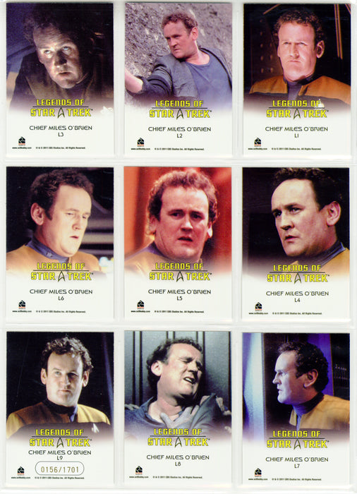 Legends Of Star Trek Series 29: Chief Miles O'Brien Chase Card Set L1-L9