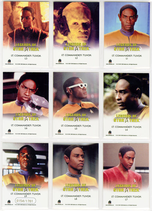 Legends Of Star Trek Series 30: Lt. Commander Tuvok Chase Card Set L1-L9