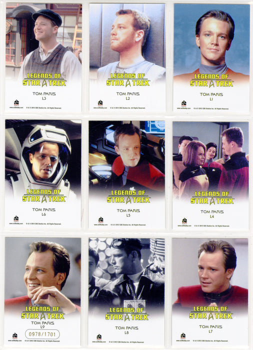 Legends Of Star Trek Series 33: Tom Paris Chase Card Set L1-L9
