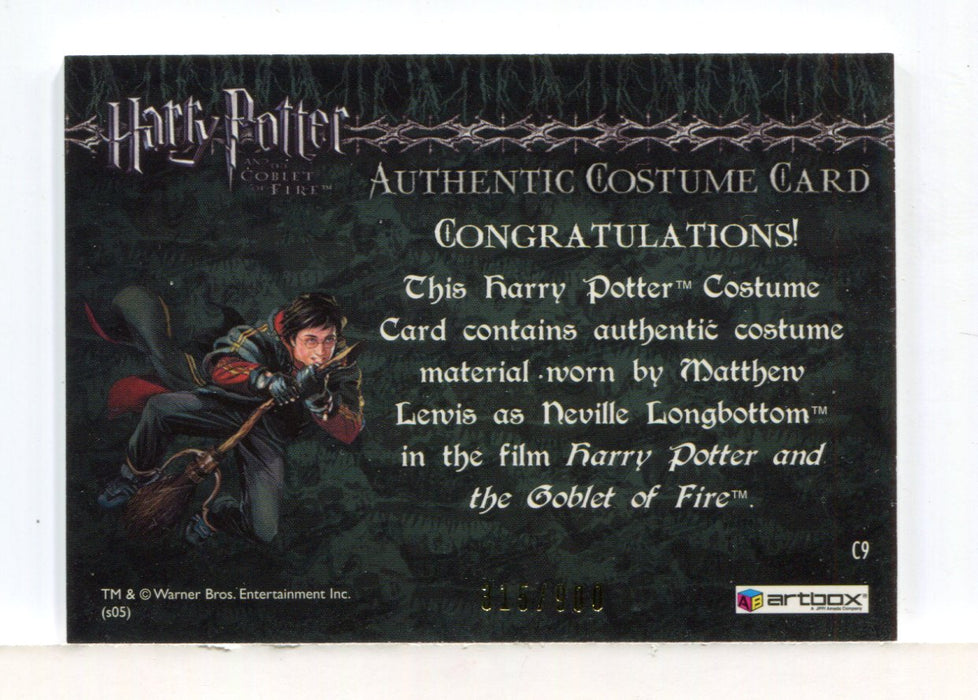 Harry Potter Goblet Fire Neville's Pajamas Costume Card HP C9 #315/900