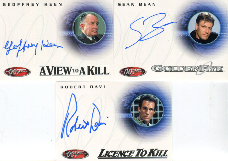 James Bond 40th Anniversary Expansion Card Set w/3 Autographs Bean, Davi, Keen - TvMovieCards.com