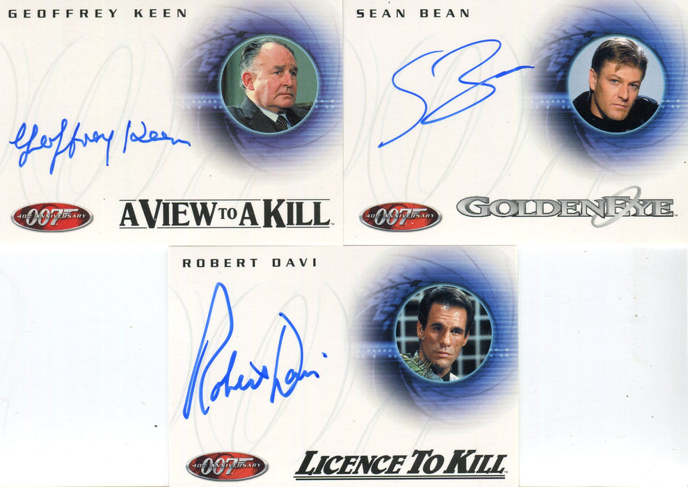 James Bond 40th Anniversary Expansion Card Set w/3 Autographs Bean, Davi, Keen