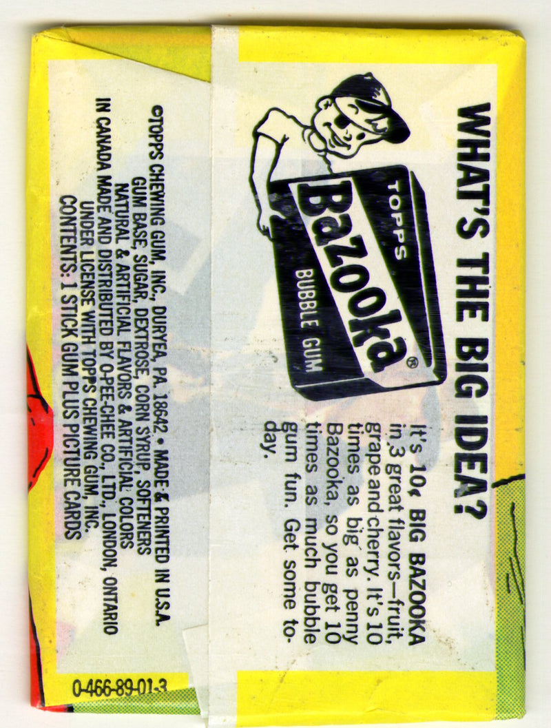 Kung Fu 1973 Topps Vintage Bubble Gum Sealed Card Pack (Bazooka Ad) - TvMovieCards.com